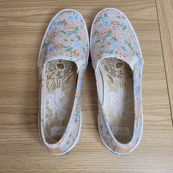 Keds Women's Rifle Paper Co. Double Decker Meadow Cream Sneakers, Pink Multi 8 - Picture 5 of 11